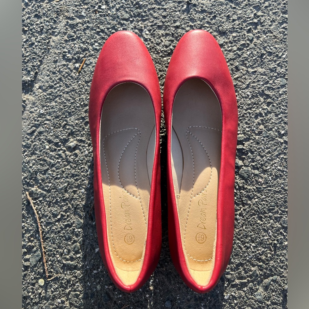 Dream Pairs Women's Red Ballet Flats